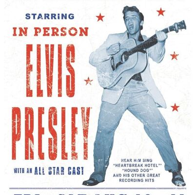 Cartel de chapa estadounidense Elvis Presley Show