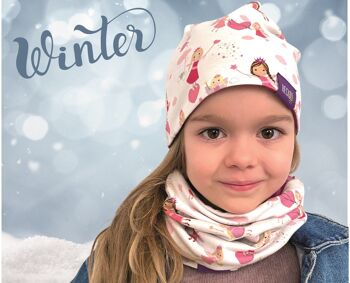 Ensemble bonnet d'hiver pour enfants et écharpe à boucle - fée - polaire à l'intérieur 5