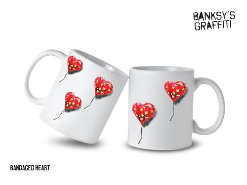 Tazza Banksy in ceramica 325ml - Cuore fasciato