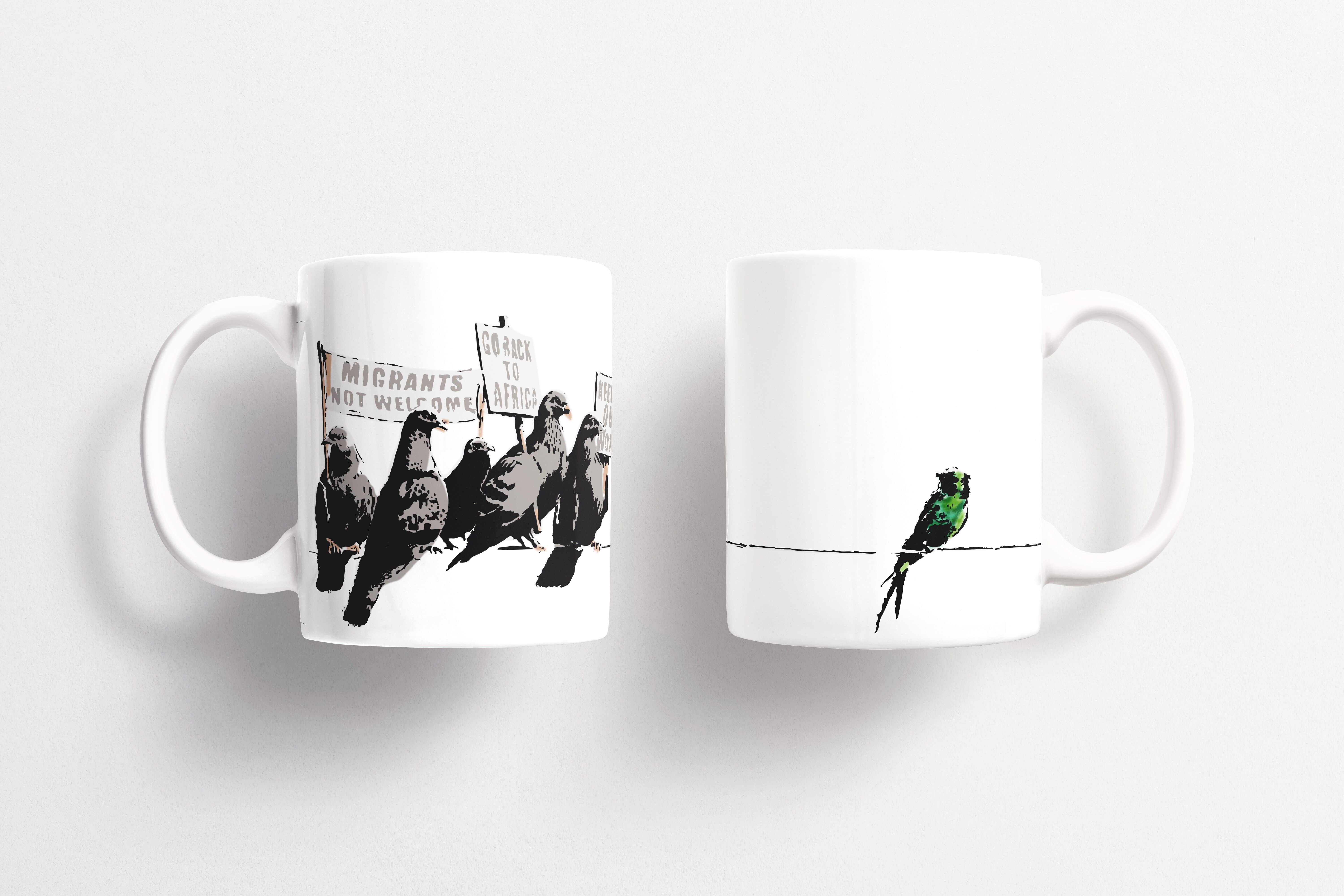 Tazza in ceramica Banksy 325 ml - Uccelli