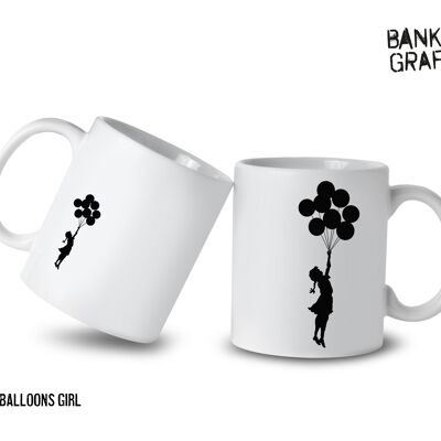 Tazza en ceramica Banksy 325ml - Ragazza con palloncini volanti