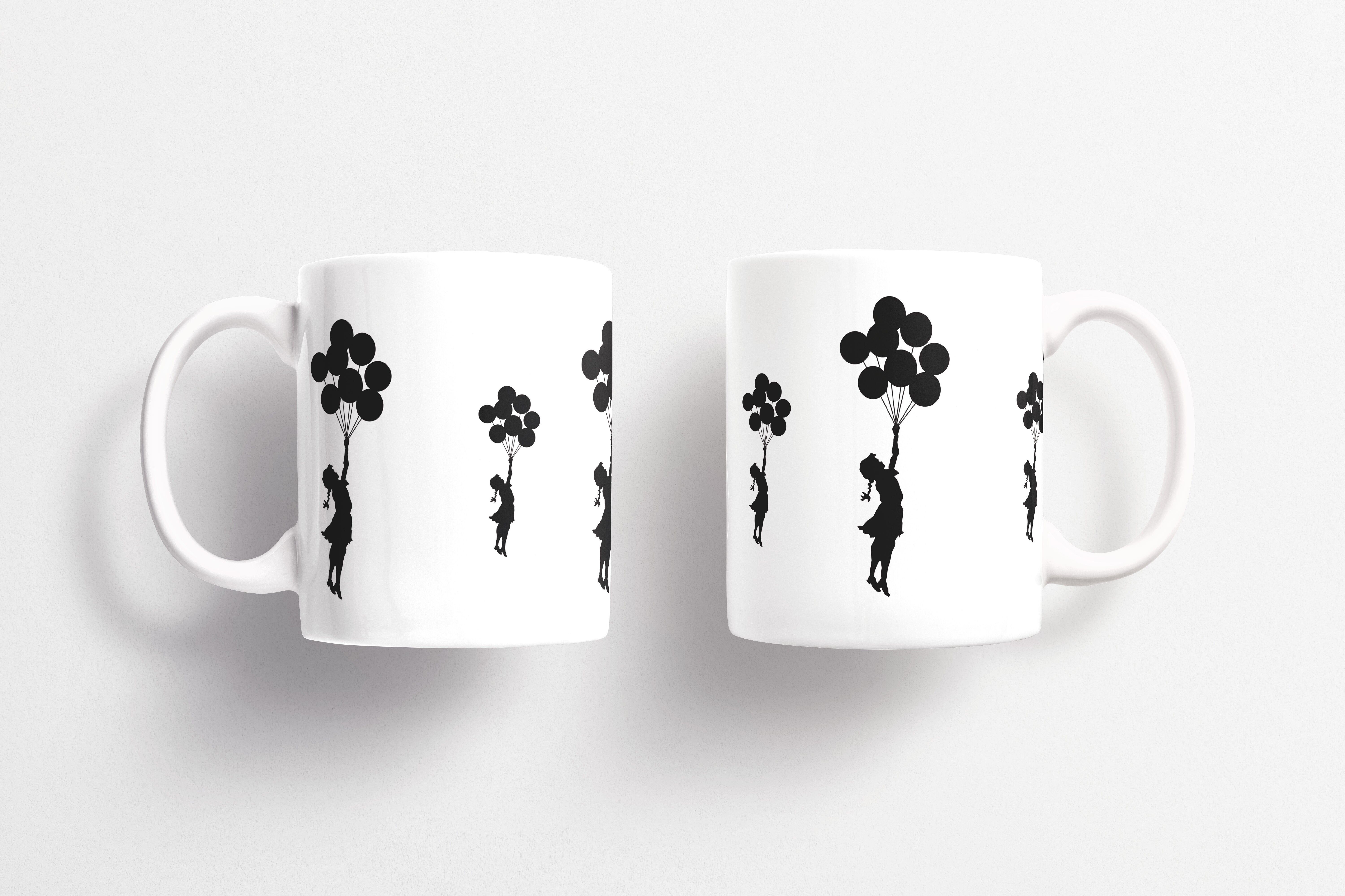 Tazza in ceramica Banksy 325ml - Ragazza con palloncini volanti