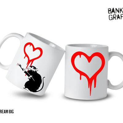 Tazza en céramique Banksy 325 ml - Love Rat