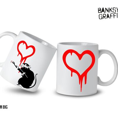 Tazza aus Keramik Banksy 325 ml - Liebesratte