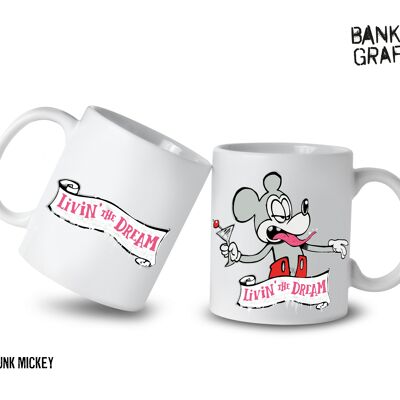 Tazza in ceramica Banksy 325 ml - Topolino che vive il sogno