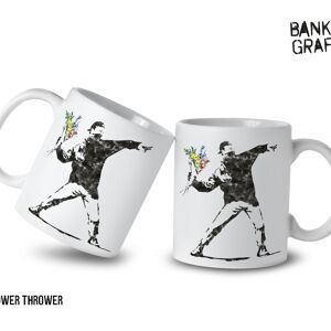 Tazza en céramique Banksy 325 ml - Il lanciatore di fiori