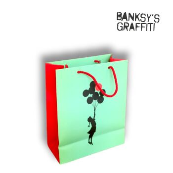 Borsa regalo Banksy (Grande) - Ragazza di palloncini 2