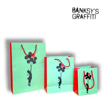 Borsa regalo Banksy (Grande) - Ragazza di palloncini 3