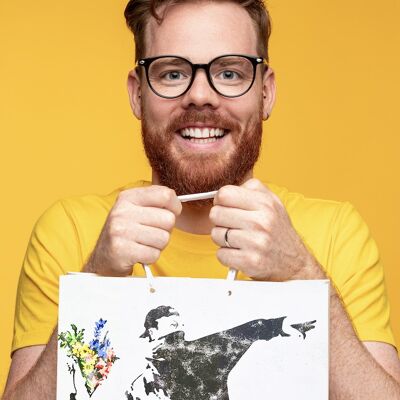 Borsa regalo Banksy (Grande) - Il lanciatore di fiori