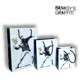 Borsa regalo Banksy (X-LARGE) - Il lanciatore di fiori 3