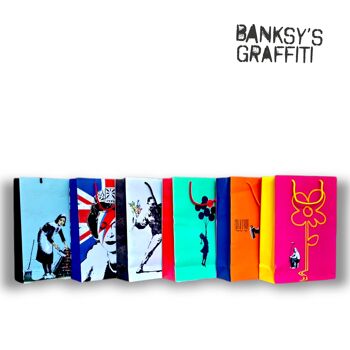 Borsa regalo Banksy (X-LARGE) - Il lanciatore di fiori 4