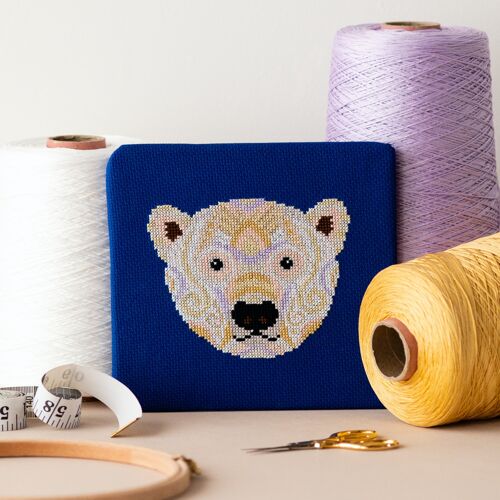 Mandala Polar Bear Cross Stitch Kit