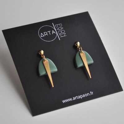 Boucles d'oreilles Kali - Vert eucalyptus