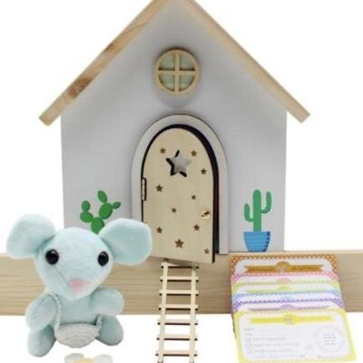 Magical baseboard house with a door that OPENS!!! and Magical tooth fairy plush to personalize with shoulder strap and glow-in-the-dark window