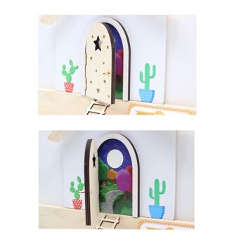 Maison plinthe magique avec une porte qui S'OUVRE !!! et peluche fée des dents magique à personnaliser avec bandoulière et fenêtre phosphorescente 5