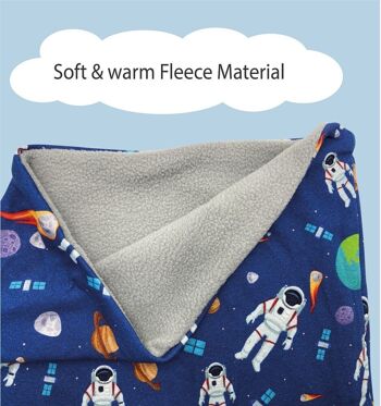 Ensemble bonnet d'hiver pour enfants et écharpe à boucle - astronaute - polaire à l'intérieur 2