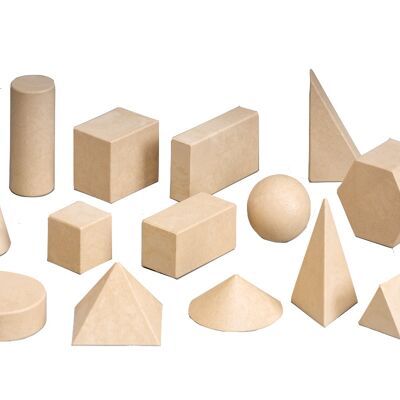 Geometriekörpersatz (14 Stück) | RE-Wood® Geo Körper Geometrie Lernspielzeug