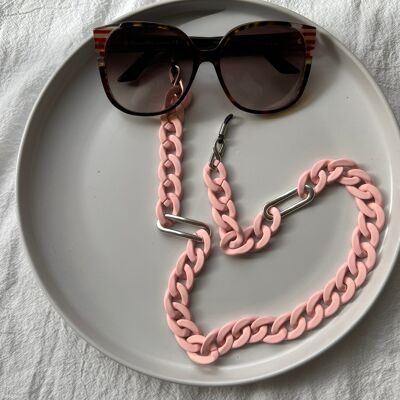 Acrylic Glasses Chain, Sunglasses Chain, Pink Chain Glasses, Eyeglasses Holder, Glasses Lanyard, Gift for Her, Made in Greece.