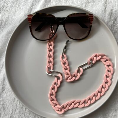 Acrylic Glasses Chain, Sunglasses Chain, Pink Chain Glasses, Eyeglasses Holder, Glasses Lanyard, Gift for Her, Made in Greece.