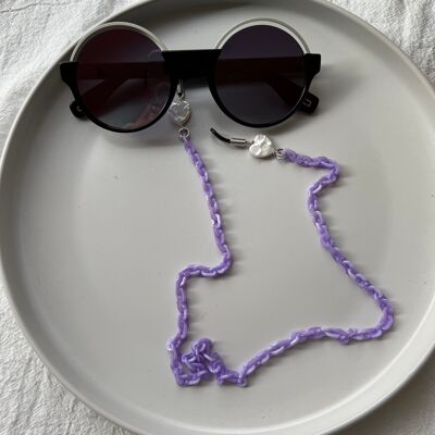 Purple Acrylic Glasses Chain, Sunglasses Chain, Purple Chain Glasses, Eyeglasses Holder, Glasses Lanyard, Gift for Her, Made in Greece.