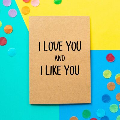 Tarjeta divertida del día de San Valentín - Parques y recreación Te amo y me gustas