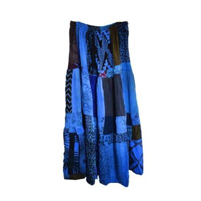 Long skirt patchwork, assorted colours, one-size (AH002)