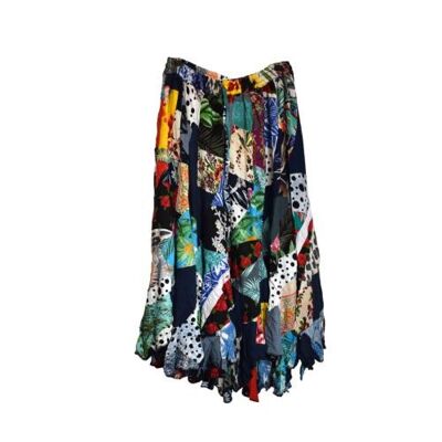 Swirl skirt patchwork, assorted colours, one-size (AH003)