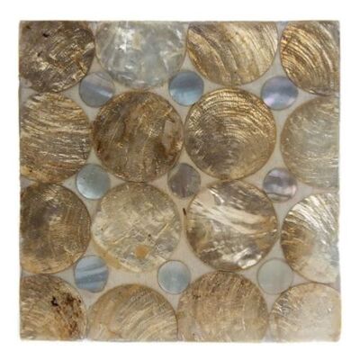 Coaster, shell and resin, square (AN05)