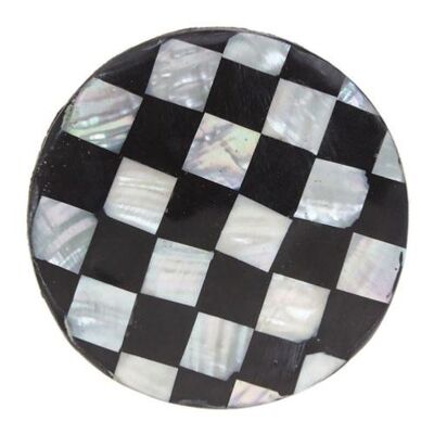 Coaster, shell and resin, round (AN09)