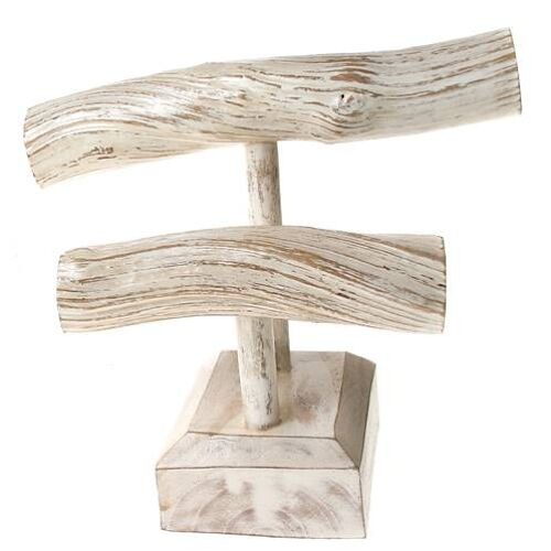 2-tier bangle holder, whitewash, 18cm ht (AR1814)