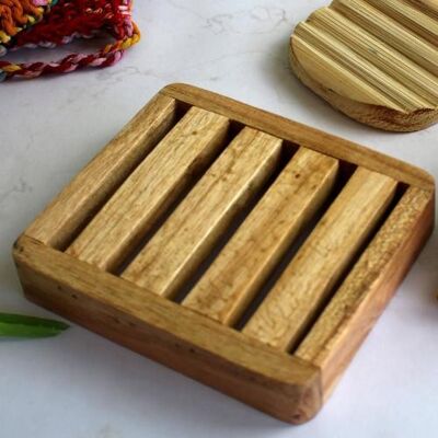 Wooden dish for soap shampoo and other solid bodycare bars 10x9x5 (AR220S)