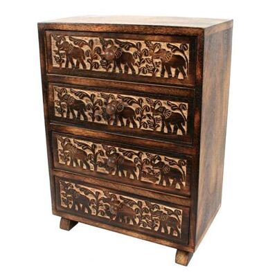 Cabinet 4 drawer wood 35x25x15cm (ASH0108)