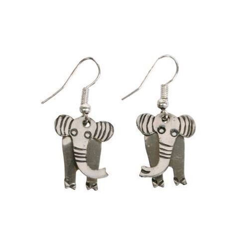 Earrings elephants silver colour (ASH1515)