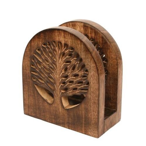 Letter/envelope holder mango wood tree of life (ASH1525)