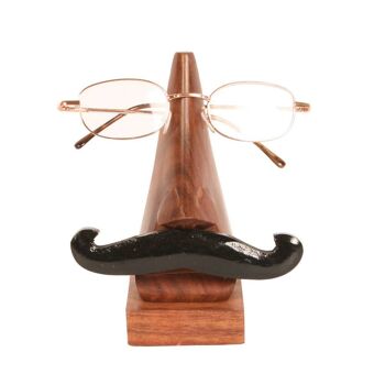 Porte-lunettes, moustache, bois de shesham (ASH15727) 2