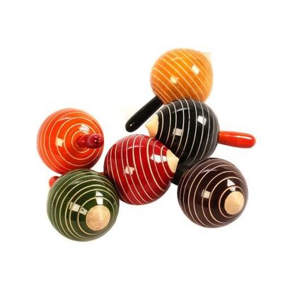 Spinning top round stripes asst colours (ASH1606)