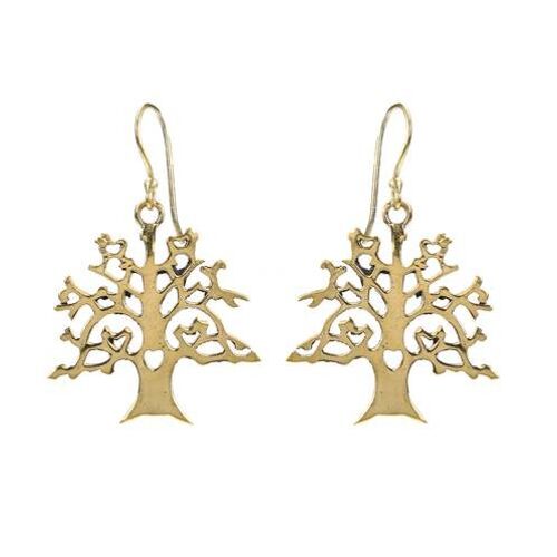 Earrings gold colour, tree (ASH1765)