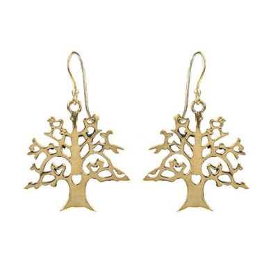 Earrings gold colour, tree (ASH1765)