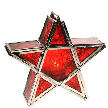 Lanterne, forme d'étoile rouge, 17cm (ASH17704) 3