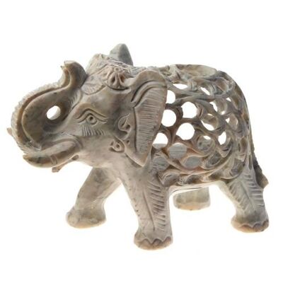 T-lite holder, undercut elephant, 11cm ht (ASH1807)