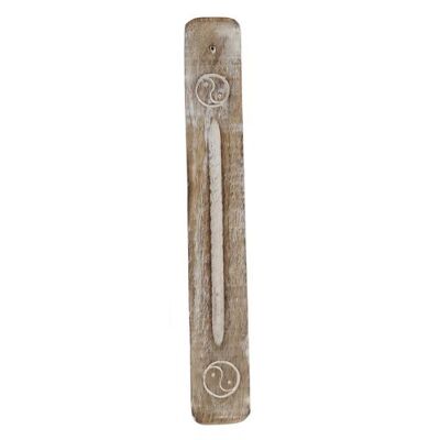 Wooden incense holder/ashcatcher, Yin-yang (ASH2042)