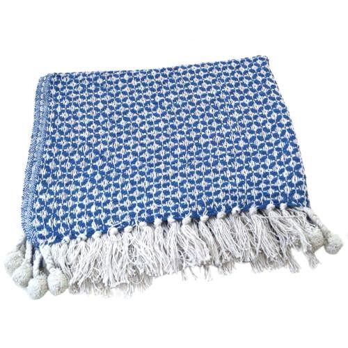 Throw/bedspread, 150x90cm, circles shape blue (ASH2052)