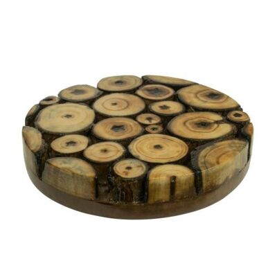Coaster round, decorative mango wood branch slices (ASH2105)