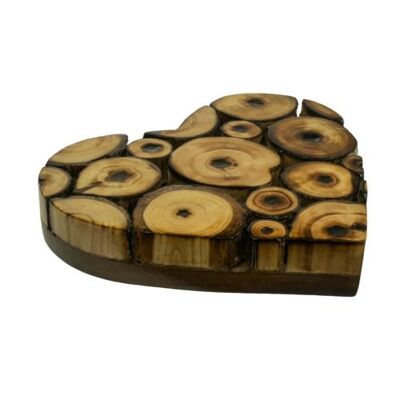 Coaster heart, decorative mango wood branch slices (ASH2106)