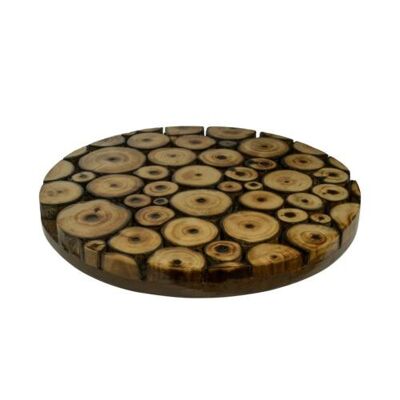 Trivet round, decorative mango wood branch slices (ASH2107)