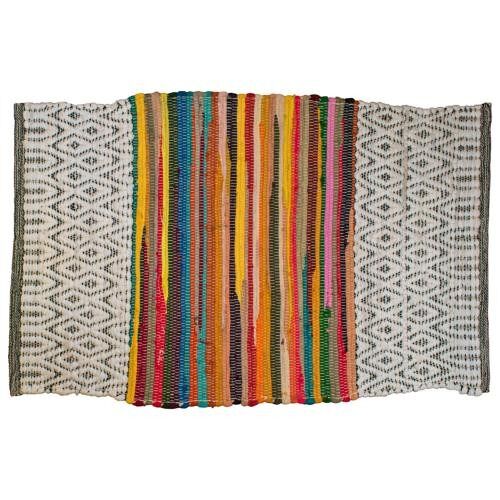 Rag rug, multicoloured centre, diamond outer (ASH2110)