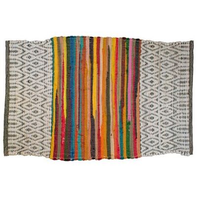 Rag rug, multicoloured centre, diamond outer (ASH2110)