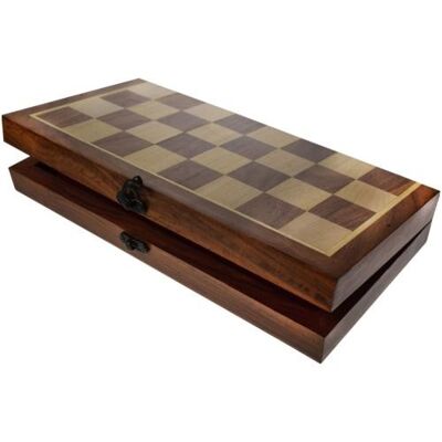 Folding hinged wooden chess set sheesham wood 15x30x5 (ASH2202)