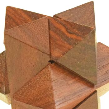 Puzzle en bois forme d'étoile jeu en bois de sheesham 5x5x5 (ASH2208) 3