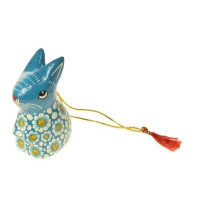 Hanging decoration, papier maché, rabbit blue (ASH2234)